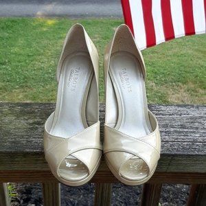 TALBOTS Nude Peep Toe D'Orsay Heels